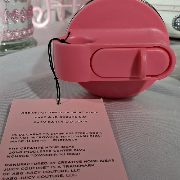 JUICY COUTURE Logo Stainless Steel Insulated Tumbler 26 oz NWT - Picture 5 of 6